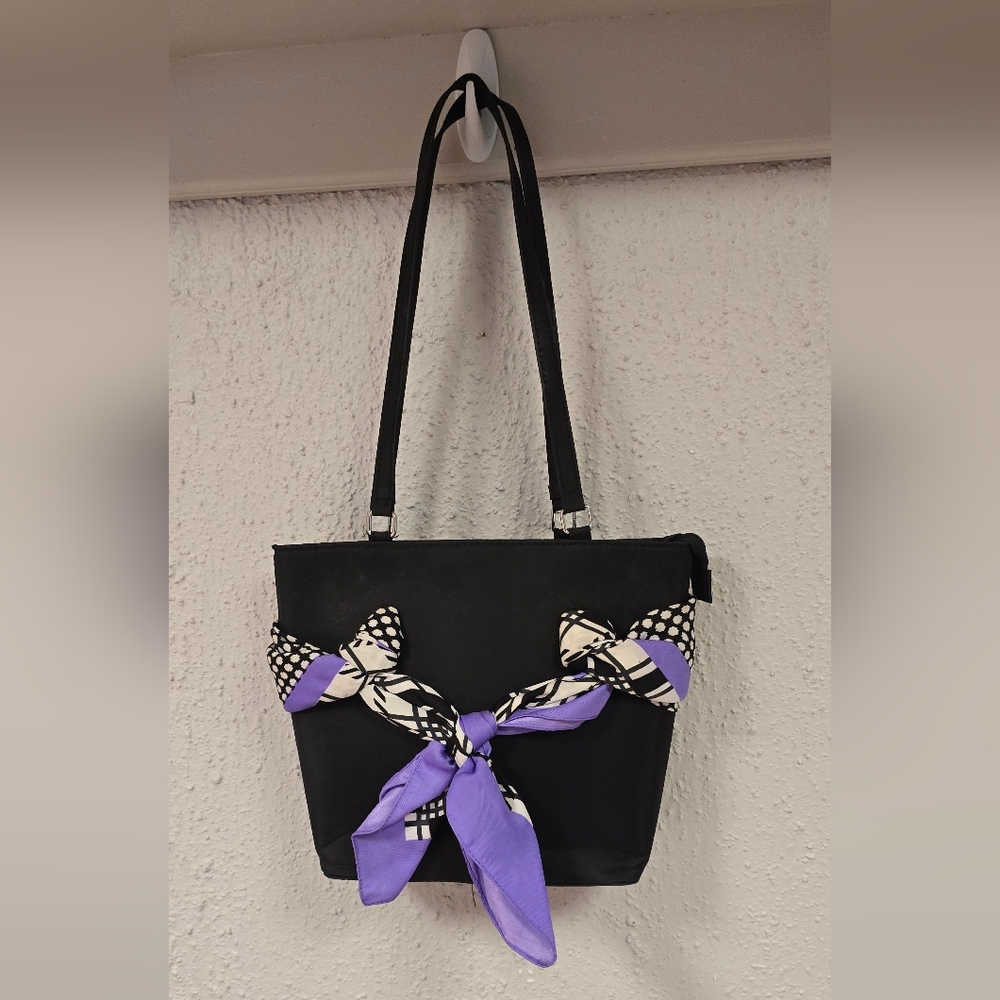 Elegant Black and Purple Women's Purse